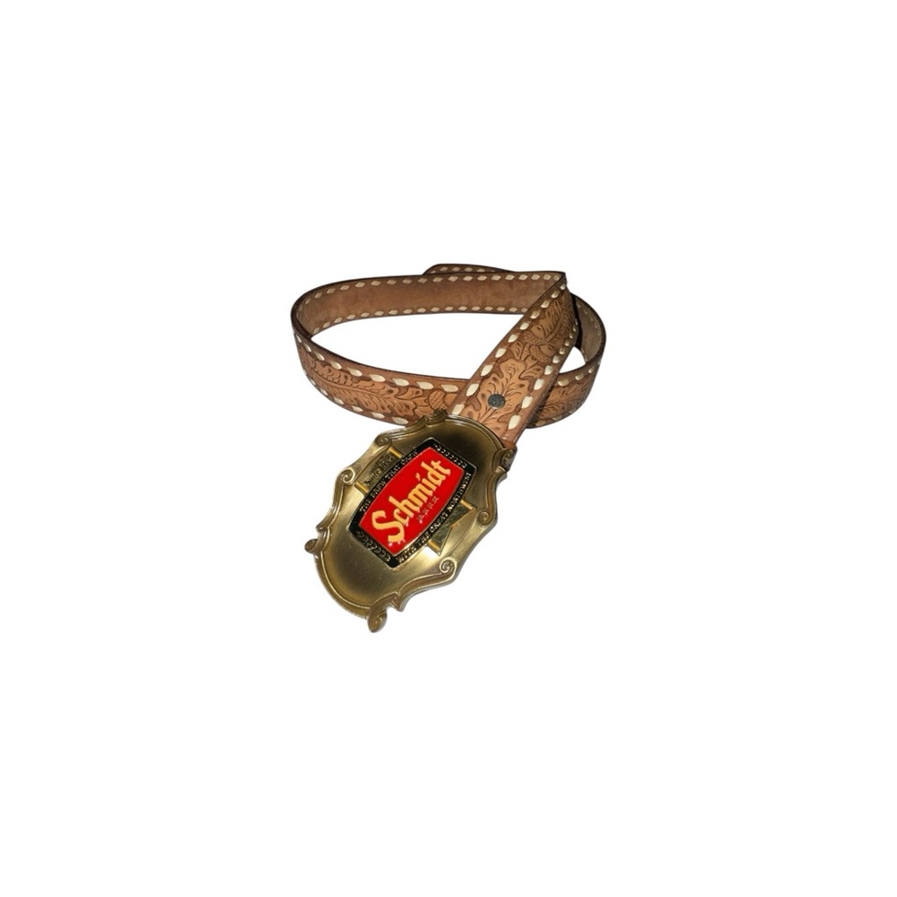 1970s Schmidt Beer Belt with Gold colored Buckle